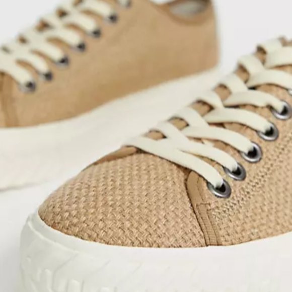 [SOLD] ASOS DESIGN Basket Weave Plimsolls with Chunky Sole - Picture 2 of 8